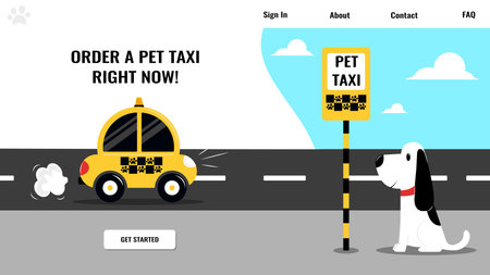 Pet taxi vector illustration Transfer service for animalsのイラスト素材