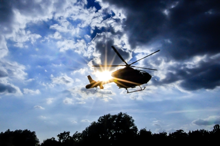 Silhoette of Helicopterの写真素材