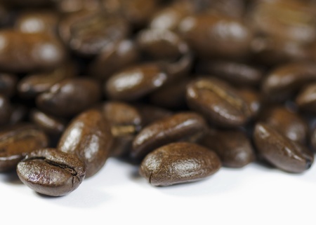 Coffee beans on white backgroundの写真素材
