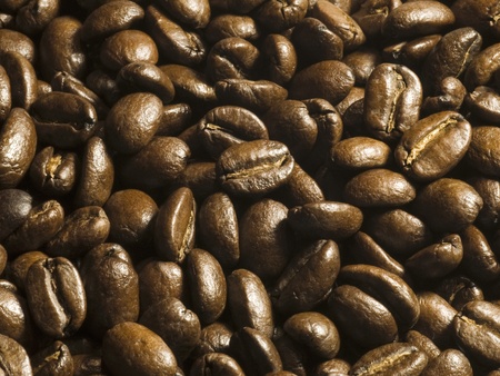 close up of roasted coffee beansの写真素材