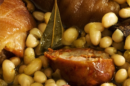 close up of beans and chorizo stewの写真素材