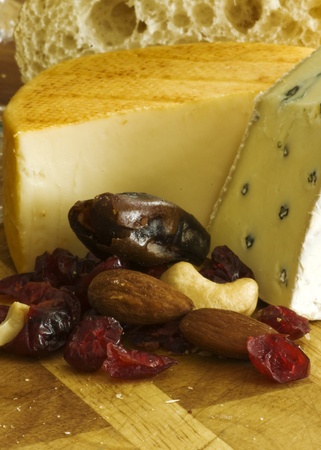 cheese and dried fruitの写真素材