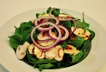 spinach and mushroom saladの写真素材