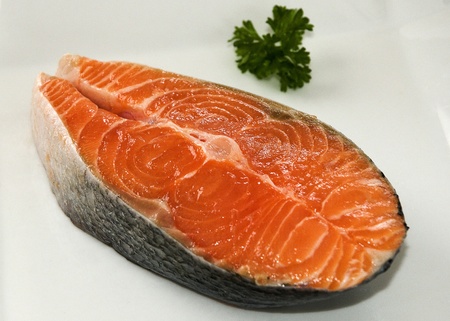 fresh atlantic salmonの写真素材