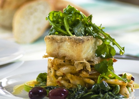 Cod dish close upの写真素材