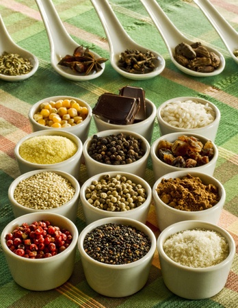assorted grains and spicesの写真素材