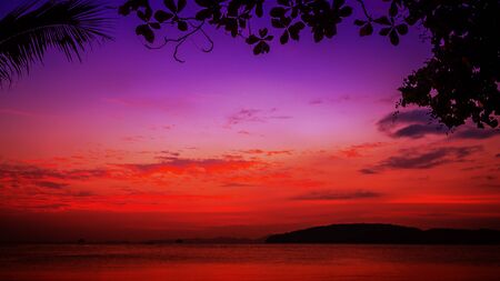 Sunset on the ocean, abstract environmental backgroundsの写真素材