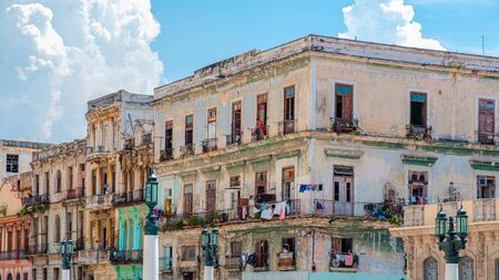 Street scene in old Havana, Cuba.の写真素材