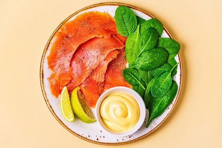 Ketogenic diet food, healthy meal concept, top view, copy space.の写真素材