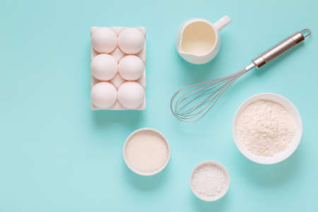 Cooking / baking ingredients, food / cooking background concept, top view.の写真素材