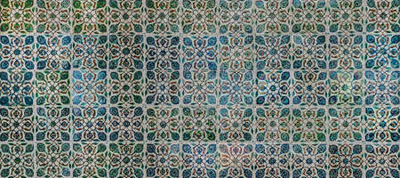 The texture of the ceramic tiles in the oriental style. Turkish ceramic tiles lined up on the wall.