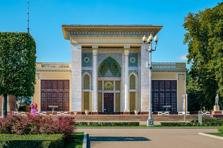 Moscow, Russia - August 10, 2023: Exhibition and trade center of Azerbaijan at VDNH in Moscowのeditorial素材