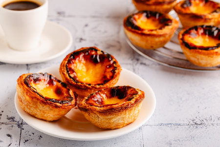 Egg tart, traditional Portuguese dessert, pastel de nata (pastel de belem).