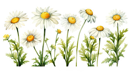 Chamomile isolated on white background. Vector illustration.の素材