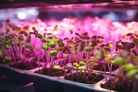 Growing sprouts of microgreens.の素材