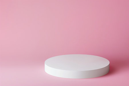 White round podium on pink background. Minimal conceptの素材