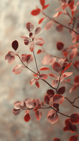 Beautiful autumn leaves gently illuminated against a soft background.の素材