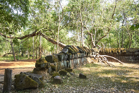 The temple of inscriptions, Prasat Krachap is located about 200 metres east from the north-east corner of the Rahal.の写真素材