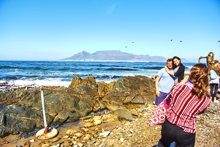 Robben Island (Afrikaans: Robbeneiland) island in Table Bay, west of the coast of Bloubergstrand, Cape Town, South Africa.のeditorial素材
