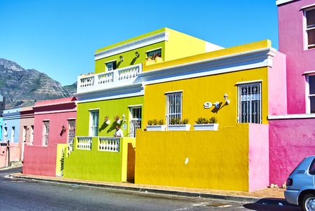 The Bo-Kaap is known for its brightly coloured houses  think pink, green, blue and orange. Other tour highlights include Auwal Masjid (the first and oldest mosque in South Africa), the Bo-Kaap Museum and the spicy delights of Cape Malay food.のeditorial素材