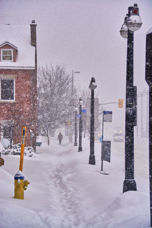 Views of Ottawa, Canada during snow storm in winter during daytimeのeditorial素材