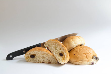 group of bread and knife
