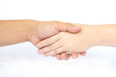 man hand shake woman handの写真素材