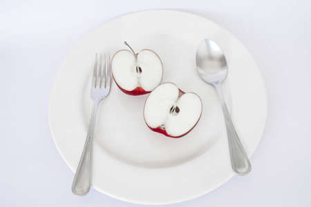 apple plate on mono tone