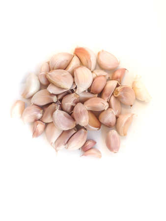 white garlic a food ingradientの写真素材