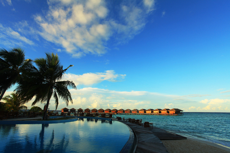 Landscape view of resort on the seaのeditorial素材