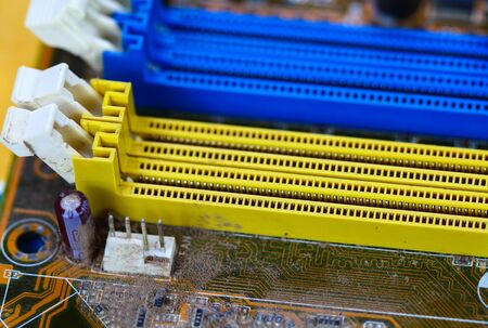 Closeup electronic circuit board dirty.の写真素材