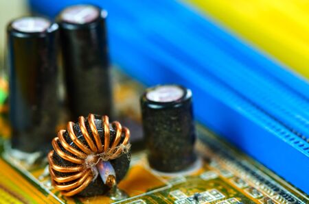 Closeup electronic circuit board dirty.の写真素材