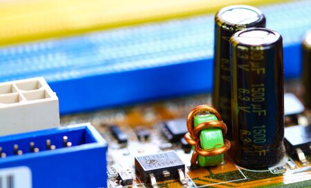 Closeup electronic circuit board dirty.の写真素材