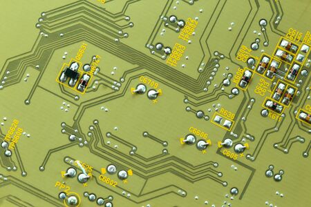 Closeup electronic circuit board background.の写真素材