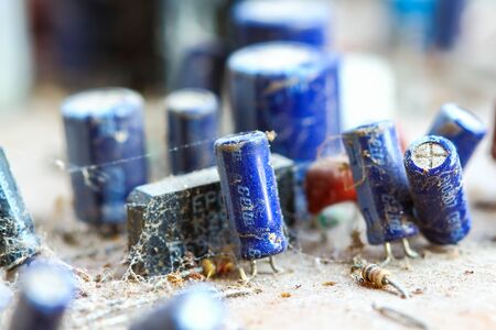 Closeup electronic circuit board background.の写真素材