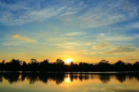 Beautiful atmosphere of the sky at sunset.の写真素材
