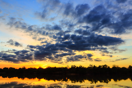 Beautiful atmosphere of the sky at sunset.