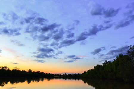 Beautiful atmosphere of the sky at sunset.の写真素材