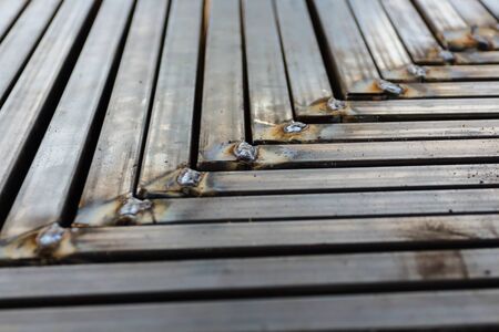 Metal Industrial steel welder in factory. Steel stack.の写真素材