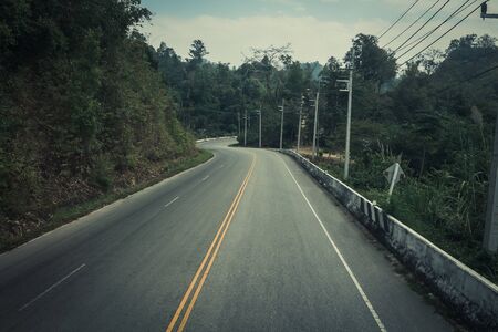 Road up the mountain with dangerous curves.