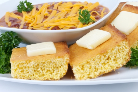 Cornbread and Red Chili Mealの写真素材