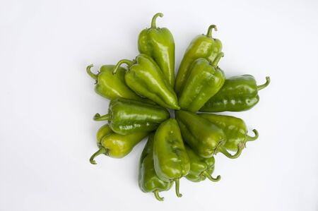 Peppers in a cyrcle arrangementの写真素材