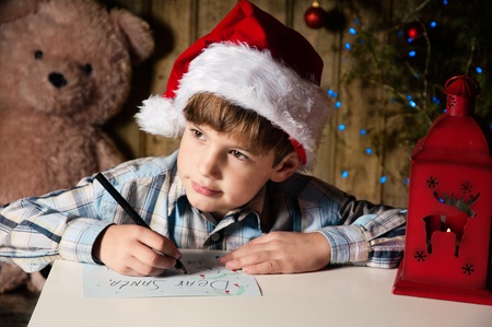 Christmas wish-letter to Santaの写真素材