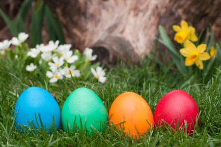 Easter eggs in a row