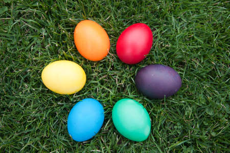 Different color Easter eggs