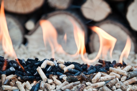 Pellets in flames- stock photo