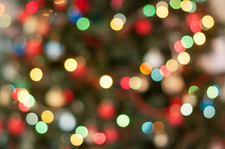 Christmas tree in lights- soft focus and bokehの写真素材
