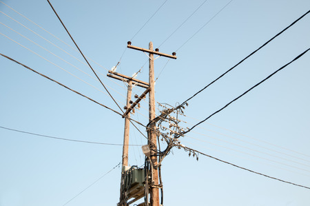 Old fashion electric transmission network in Greece
