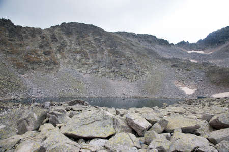View from the high parts of Rila Mountain in Bulgaria, Rila lakesの写真素材