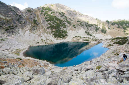 View from the high parts of Rila Mountain in Bulgaria, Rila lakesの写真素材